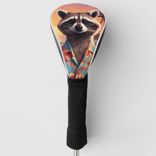 Raccoon Vakantie Golfheadcover (Voorkant)