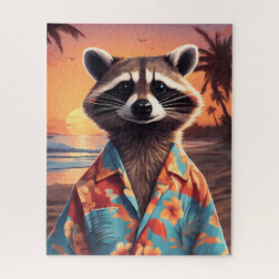 Raccoon Vakantie Legpuzzel