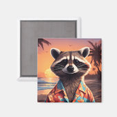 Raccoon Vakantie Magneet (Voorkant / Achterkant)