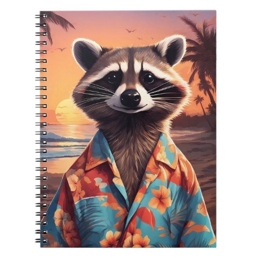 Raccoon Vakantie Notitieboek (Voorkant)