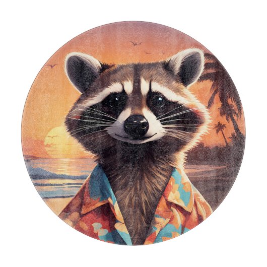 Raccoon Vakantie Snijplank (Voorkant)