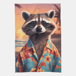 Raccoon Vakantie Theedoek