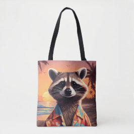 Raccoon Vakantie Tote Bag