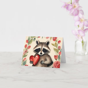Raccoon Valentijn Kaart