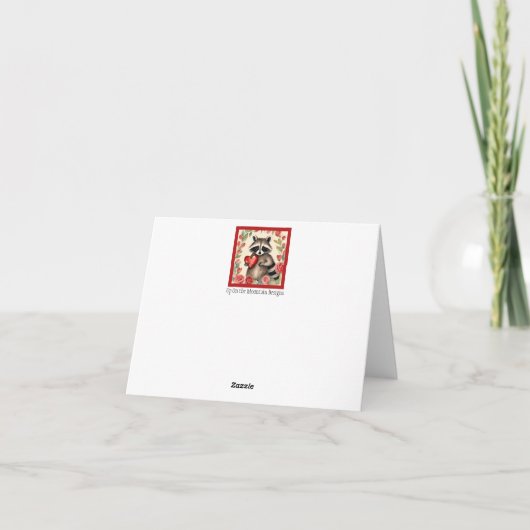 Raccoon Valentijn Kaart (Achterkant)