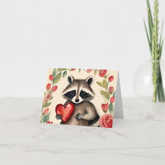 Raccoon Valentijn Kaart (Voorkant)