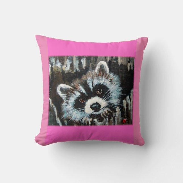 Raccoon Valentijn Pillow Kussen (Voorkant)