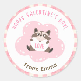 Raccoon Valentijn Stickers Schattige Gepersonalise