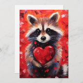 Raccoon Valentijnsdag Feestdagenkaart (Voorkant / Achterkant)