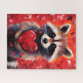 Raccoon Valentijnsdag Legpuzzel (Horizontaal)