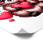 Raccoon Valentine Hearts Poster (Hoek)