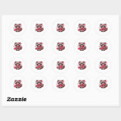 Raccoon Valentine Hearts Ronde Sticker (Vel)