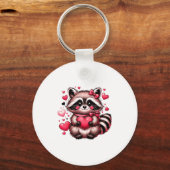 Raccoon Valentine Hearts  Sleutelhanger (Voorkant)