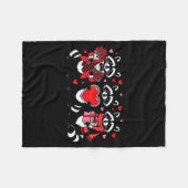 Raccoon Valentines Day Funny Feral Raccoon Love He Fleece Deken (Voorkant (Horizontaal))