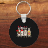 Raccoon Valentines Day Funny Feral Raccoon Love He Sleutelhanger (Voorkant)