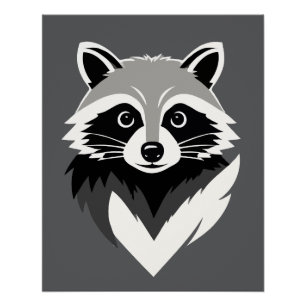 Raccoon Vector Art Animal Modern Urban Graphic Perfect Poster
