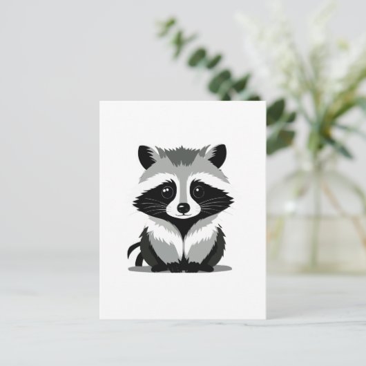 Raccoon Vector Grafische Kunst Portret Dierlijke G Briefkaart (Staand voorkant)