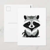 Raccoon Vector Grafische Kunst Portret Dierlijke G Briefkaart (Voorkant / Achterkant)