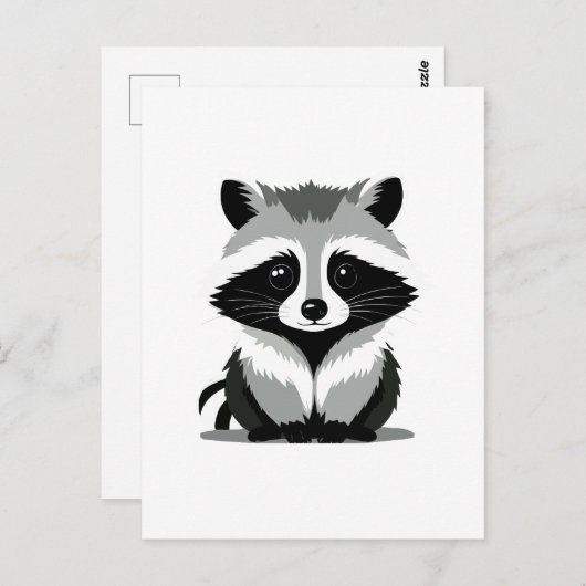 Raccoon Vector Grafische Kunst Portret Dierlijke G Briefkaart (Voorkant / Achterkant)