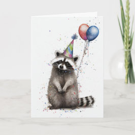 Raccoon verjaardagsfeest Wenskaart Kaart