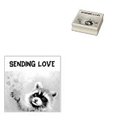 Raccoon Verzenden Liefde Rubber Stamp Rubberstempel (Gestempeld)