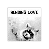 Raccoon Verzenden Liefde Rubber Stamp Rubberstempel (Afrduk)