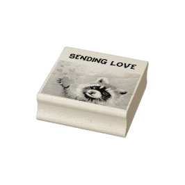 Raccoon Verzenden Liefde Rubber Stamp Rubberstempel