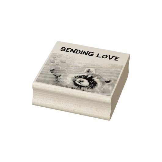 Raccoon Verzenden Liefde Rubber Stamp Rubberstempel (Stempel)