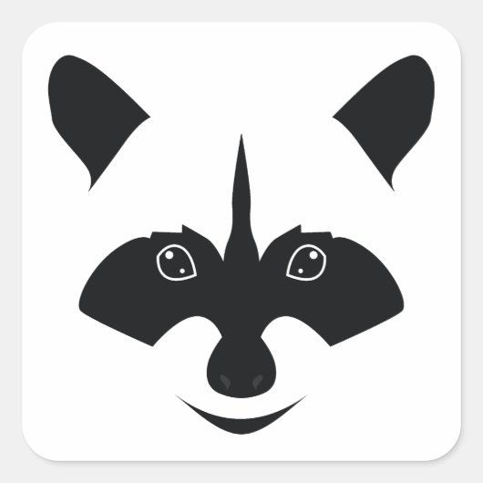 Raccoon Vierkante Sticker (Voorkant)