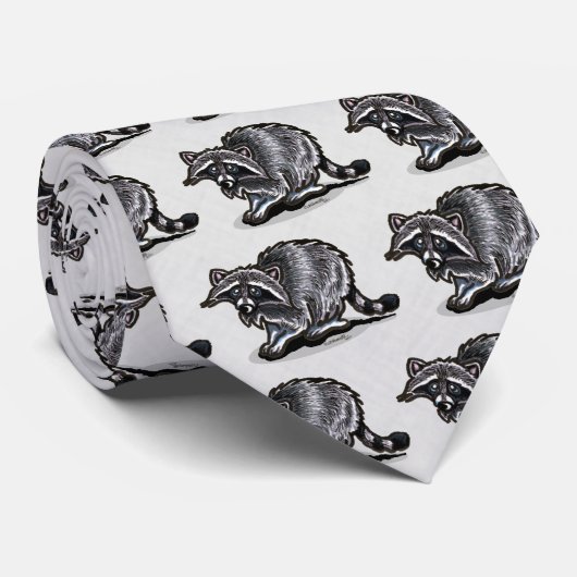 Raccoon volledig gefigureerd stropdas (Opgerold)