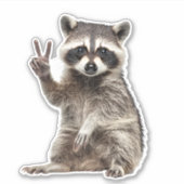 Raccoon Vredesteken Sticker (Voorkant)