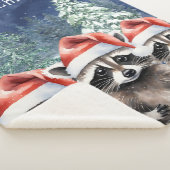 Raccoon Vrolijk Kerstfeest Sherpa Deken (3/4)