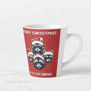 Raccoon Vrolijk Kerstfeest Ya smerig dier Latte Mok