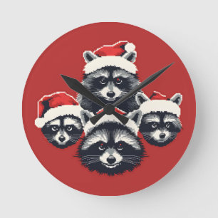 Raccoon Vrolijk Kerstfeest Ya smerig dier Ronde Klok