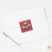 Raccoon Vrolijk Kerstmis ya smerig dier Vierkante Sticker (Envelop)