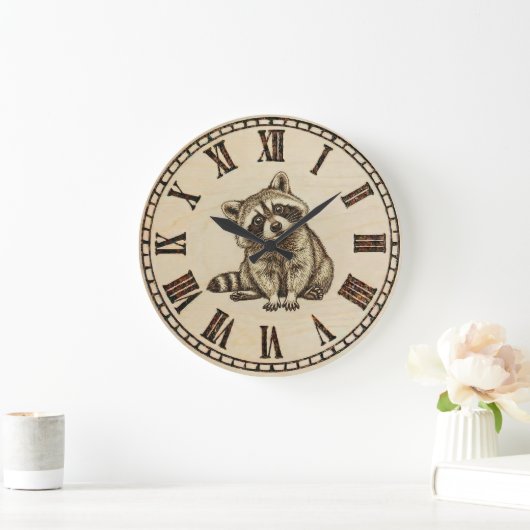 Raccoon Wall Clock Grote Klok (Huis)