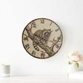 Raccoon Wall Clock - Rustic Cabin Decor Grote Klok (Huis)
