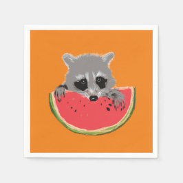 Raccoon watermeloen servet