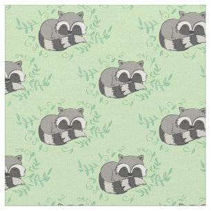 Raccoon Waterverf Baby Room Decor Woodland Animal Stof
