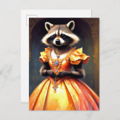 Raccoon Wearing Evening Gown Briefkaart (Voorkant / Achterkant)