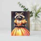 Raccoon Wearing Evening Gown Briefkaart (Staand voorkant)