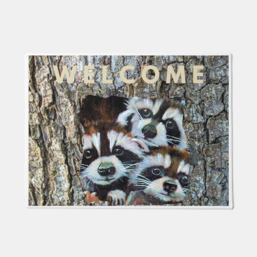 Raccoon WELCOME Welkom Mat (Voorkant)