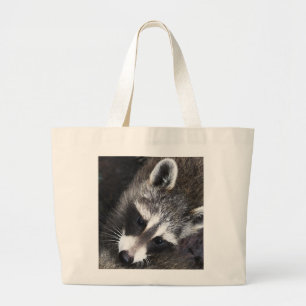 Raccoon whimsy grote tote bag