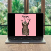 Raccoon Whimsy: Roze Happy Birthday Kaart