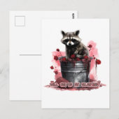 Raccoon Wil je mijn Valentijn zijn? Briefkaart (Voorkant / Achterkant)