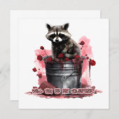 Raccoon Wil je mijn Valentijn zijn? Save The Date (Voorkant / Achterkant)