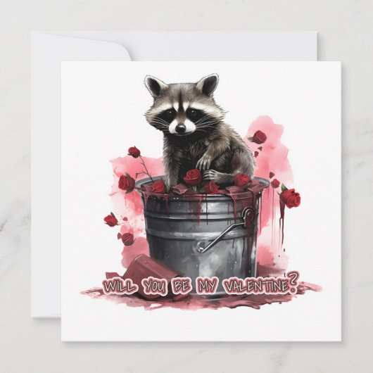 Raccoon Wil je mijn Valentijn zijn? Save The Date (Voorkant)