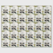 Raccoon Wild One Woodland Animal Birthday Cadeaupapier (Vlak)