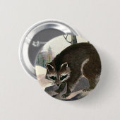Raccoon, wilddierenbos Ronde Button 5,7 Cm (Voorkant /achterkant)
