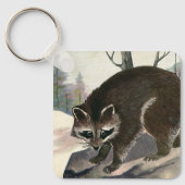 Raccoon, wilddierenbos Sleutelhanger (Voorkant)